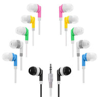 Wholesale Kids Bulk Earbuds Headphones (10-Pack) Earphones, 6 Assorted Colors, for Schools, Libraries, Hospitals by Deal Maniac