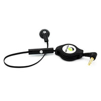 Retractable Headset Mono Handsfree Earphone Mic Single Earbud Headphone Wired [3.5mm] [Black] for T-Mobile LG V30 - T-Mobile Samsung Galaxy Avant (SM-G386T) - T-Mobile Samsung Galaxy J3 Star (2018)