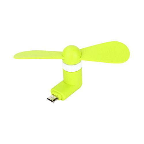 LAAT Mini USB Fan Micro Phone Portable Electric Fan for Android (Green)