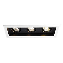 Load image into Gallery viewer, WAC Lighting MT-3LD311NA-W927BK Mini Multiple LED Three New Construction Housing with Trim and Light Engine 2700K Narrow Black, 45 Beam Angle
