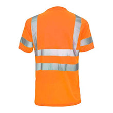Load image into Gallery viewer, Hi Vis T Shirt ANSI Class 3 Reflective Safety Lime Orange Short Sleeve HIGH Visibility (L, Orange)

