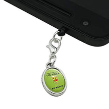 Load image into Gallery viewer, GRAPHICS &amp; MORE Take Another Lil&#39; Pizza Piece of My Heart Funny Humor Mobile Cell Phone Headphone Jack Oval Charm fits iPhone iPod Galaxy
