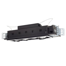 Load image into Gallery viewer, Jesco Lighting MGP30-4SB Modulinear Directional Lighting for New Construction, Double Gimbal PAR30 4-Light Linear, Black Interior with Silver Trim
