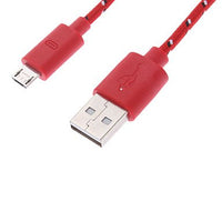 FASEN USB 2.0 Male to Micro USB Male Data Cable Net Plated Red(1m)