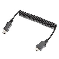 FASEN Micro USB 2.0 to Mini USB 2.0 M/M Spring Data Cable Black(0.6M)