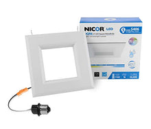 Load image into Gallery viewer, NICOR Lighting 6 inch White Square LED Recessed Downlight in 4000K (DQR6-10-120-4K-WH-BF)
