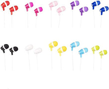 Load image into Gallery viewer, JustJamz Bubbles Colorful in-Ear Earbud Headphones for iPhone Android Laptop Bulk Earbuds for Classroom Kids Students Mixed Colors 10 Pack
