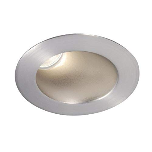 WAC Lighting HR-3LED-T418F-W-BN 3000K LED 3-Inch Recessed Downlight Adjustable Round Trim with 50-Degree Beam Angle, Brushed Nickel