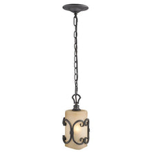 Load image into Gallery viewer, Golden Lighting 1821-M1L BI Mini Pendant with Toscano Glass Shades, Black Iron Finish
