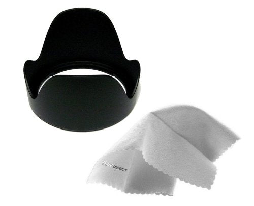 Pro Digital Lens Hood for Fujifilm X-T2 (Flower Design) (39mm) + Stepping Ring 39-52mm + Nw Direct Microfiber Cloth.