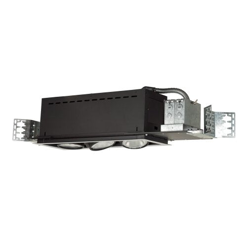 Jesco Lighting MYP30-3WB Modulinear Directional Lighting, Adjustable Yoke PAR30 3-Light Linear, Black Interior with White Trim