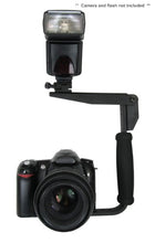 Load image into Gallery viewer, Hila Olympus Evolt E-410 Flash Bracket (PivPo Pivoting Positioning) 180 Degrees (Olympus Shoe)
