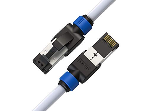 LINKUP - [Tested with Versiv CableAnalyzer] Cat7 Ethernet Cable -10 FT (2 Pack) 10G Double Shielded RJ45 S/FTP | Network Internet LAN Switch Router Game | High-Speed | 26AWG White