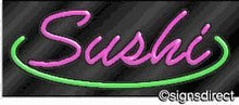 Load image into Gallery viewer, &quot;Sushi&quot; Neon Sign : 376, Background Material=Black Plexiglass
