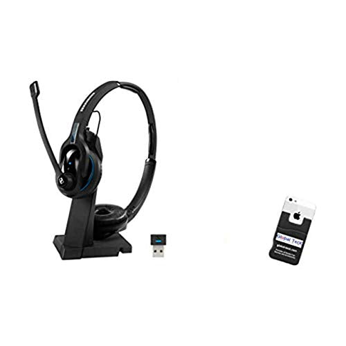 Global Teck Bundle Sennheiser EPOS Bluetooth Office Headset with Microphone, MB PRO2 ML Headset, Skype for Business, Microsoft Teams, for Demanding Professionals That Need Excellent PC/Mobile Audio