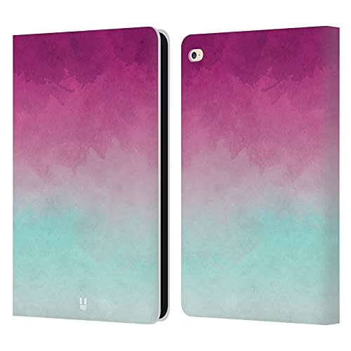 Head Case Designs Purple and Light Blue Watercoloured Ombre Leather Book Wallet Case Cover Compatible with Apple iPad Air 2 (2014)