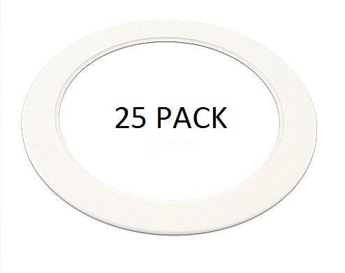 25 Pack-White Light Trim Ring Recessed Can 6