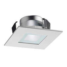 Load image into Gallery viewer, Juno Lighting 12SQ WWH 4&quot; Square Recessed Shower, Frosted Glass with White Trim
