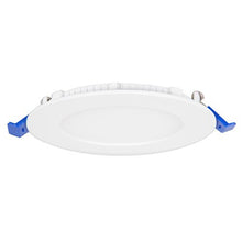 Load image into Gallery viewer, Maxxima 4 in. Dimmable Slim Round LED Downlight, Flat Panel Light Fixture, Recessed Retrofit, 700 Lumens, Warm White 2700K, 10 Watt, Junction Box Included
