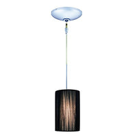 Jesco Lighting KIT-QAP231-BK/CH-B Zen 1-Light Low Voltage Pendant and Canopy Kit with Polished Chrome Socket, Black