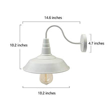 Load image into Gallery viewer, BRIGHTESS W8903 Retro White Wall Sconce Lighting Gooseneck Barn Lights Industrial Vintage Farmhouse Wall Lamp Led Porch Light for Indoor Bathroom Hardwired (2 Packs)
