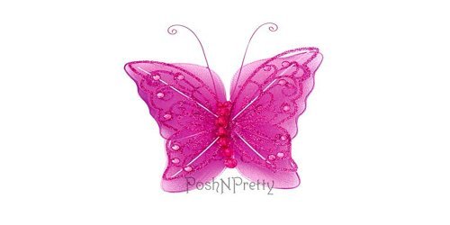 Fairy Glitter Butterfly Wings, Newborn, Baby, Photography prop - Color: HOTPINK