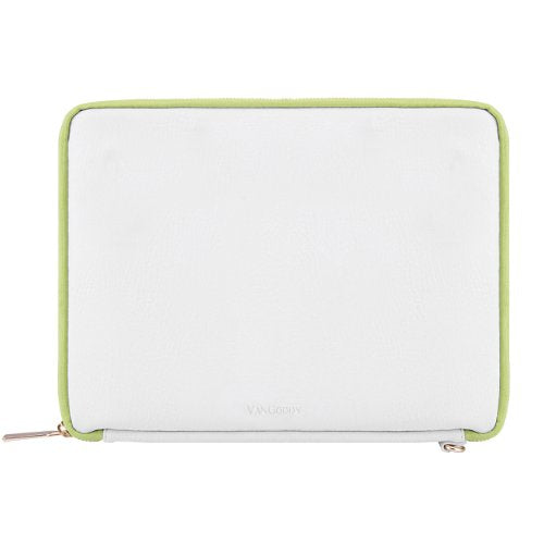 VanGoddy White Green Travel Cover Sleeve Carrying Case for Kobo Clara HD, Aura H2O Edition 2, One, H2O, Edition 2