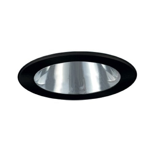 Jesco Lighting TM402CHBK 4-Inch Aperture Low Voltage Trim Recessed Light, Adjustable Open Reflector, Chrome Finish with Black Trim