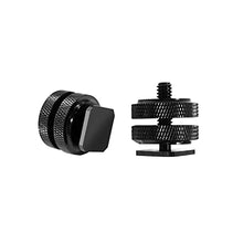 Load image into Gallery viewer, LimoStudio [2-Pack] Mini Black 1/4&quot; Double Screw Hot Shoe Mount Adapter Holder, AGG2631
