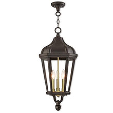 Load image into Gallery viewer, Livex Lighting 76193-07 Morgan - 3 Light Outdoor Pendant Lantern, Bronze Finish with Clear Glass
