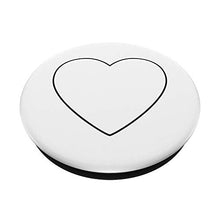Load image into Gallery viewer, White Black Heart Valentines Day PopSockets PopGrip: Swappable Grip for Phones &amp; Tablets
