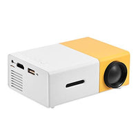 Mini Projector, Built-in Stereo Speaker Portable Multimedia Home Theater Projector with HDMI/AV/USB Interface 320x240 Resolution (White-Yellow)