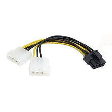 Load image into Gallery viewer, FASEN Dual Molex 4Pin IDE to 8 Pin PCI-E Power Lead Cable for Asus MSI VGA Video Graphic Card 0.15M 0.45FT

