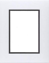 Load image into Gallery viewer, Pack of (5) 18x24 White and Black Double Picture Mats Bevel Cut for 12x18 Pictures
