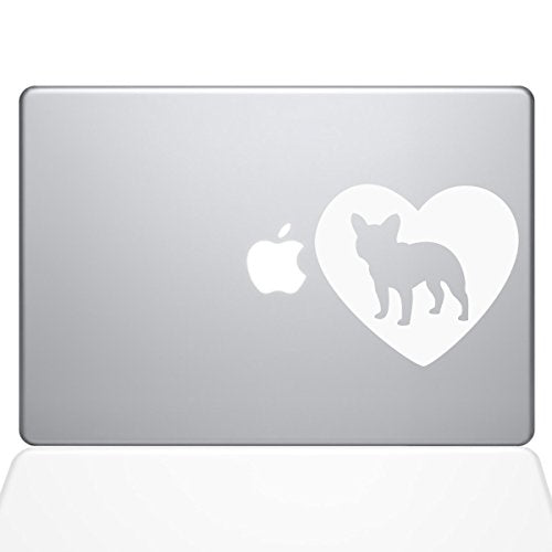 The Decal Guru Heart French Bulldog MacBook Decal Vinyl Sticker - 13
