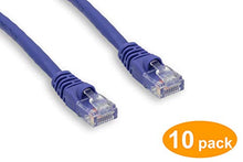 Load image into Gallery viewer, Cablelera ZPK171S15-10 Cat6 Ethernet Cable UTP Rated 550 MHz with snagless Molded Boots, Purple Color, 15&#39;, 10 Pieces per Pack
