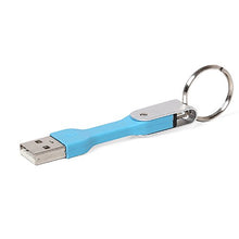 Load image into Gallery viewer, MaximalPower Micro-USB to USB Key Chain Cable for Smartphones - Retail Packaging - Blue
