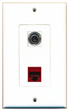 Load image into Gallery viewer, RiteAV - 1 Port 3.5mm 1 Port Cat6 Ethernet Red Decorative Wall Plate - Bracket Included
