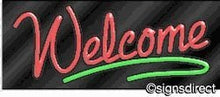 Load image into Gallery viewer, &quot;Welcome&quot; Neon Sign : 329, Background Material=Black Plexiglass
