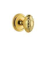 Load image into Gallery viewer, Grandeur 820306 Circulaire Rosette Privacy with Grande Victorian Knob in Polished Brass, 2.75
