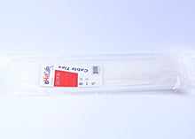 Load image into Gallery viewer, QualGear CT6-W-100-P Self-Locking Cable Ties, 14-Inch, White 100/Poly Bag
