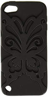 Asmyna Rubberized Black Butterfly Kiss Hybrid Protector Cover for iPod touch 5