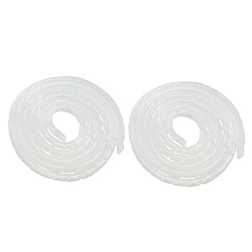 uxcell 2pcs Spiral Wire Wrap Cable Wrap Cord 18mm x 11ft PE Polyethylene Tubing for Computer Cable