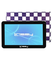 Load image into Gallery viewer, LINSAY 10.1&quot; Quad Core 2GB RAM 32GB Android 11 Tablet with Purple Squares Case
