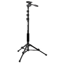 Load image into Gallery viewer, Velbon 372482 Pole Pod EX, 4 and 2 Tiers, Lever Lock, Leg Diameter 0.9 inches (23 mm) / 0.7 inches (17 mm), Small, 3-Way Head Head, Quick Shoe Compatible, Aluminum Legs, Black
