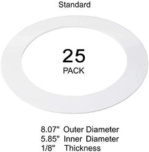 Load image into Gallery viewer, 25 Pack Gloss White Goof Trim Ring for 6&quot; Inch Recessed Can Lighting Down Light, Outer Diameter 8 Inches, Inner Diameter 5.8 Inches
