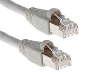 Load image into Gallery viewer, CablesAndKits - Shielded (STP) Cat6a Ethernet Cable, Booted, Jacket: PVC (cm), 7 ft, Gray, Pure Copper, RJ45 Computer &amp; Networking Patch Cord
