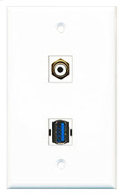 Load image into Gallery viewer, RiteAV - 1 Port RCA White 1 Port USB 3 A-A Wall Plate - Bracket Included
