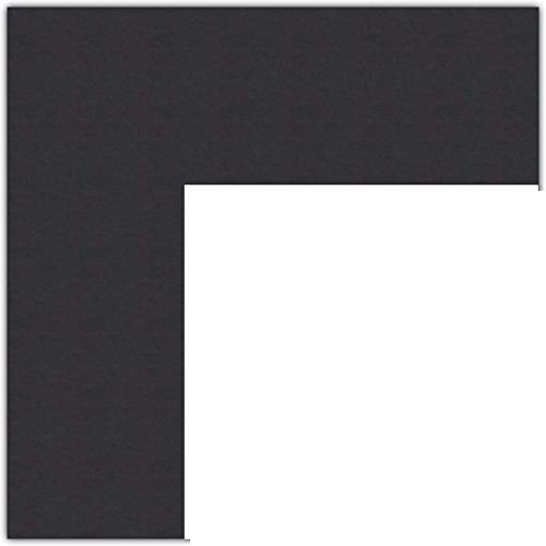 10x17 Smooth Black / Black Custom Mat for Picture Frame with 6x13 opening size (Mat Only, Frame NOT Included)