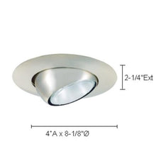 Load image into Gallery viewer, Jesco Lighting TM603ST 6-Inch Aperture Line Voltage Trim Recessed Light, Adjustable Gimbal Ring, Satin Chrome Finish
